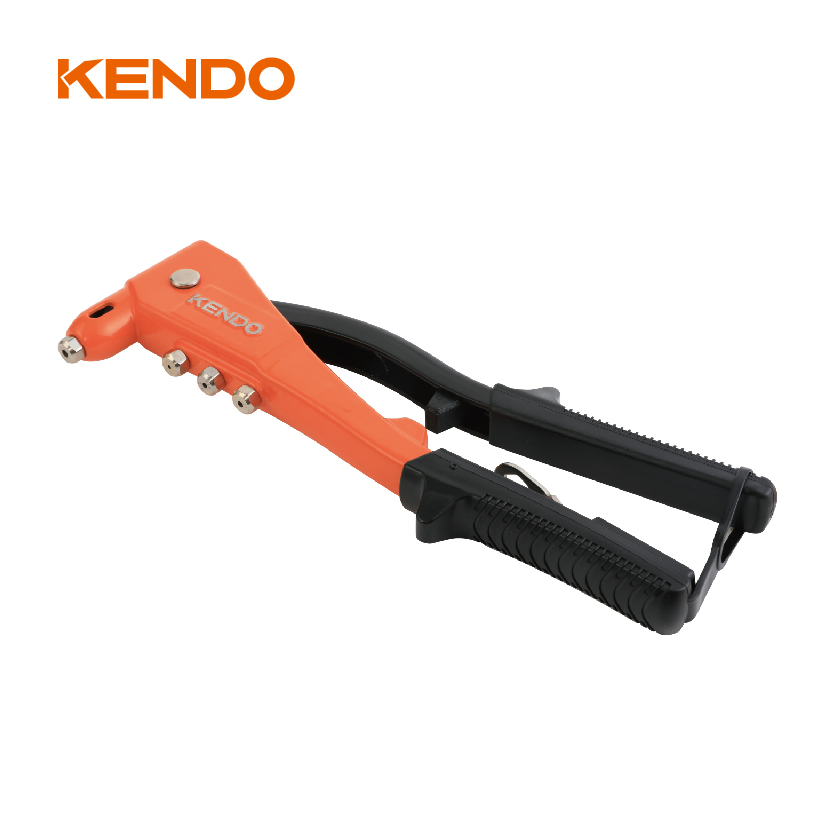 Kendo Aluminium Hand Riveter Back Handle Made From Iron Steel Sheet, Thickness: 2.5mm, with Non-Slip Soft Grip for Comfort Handling