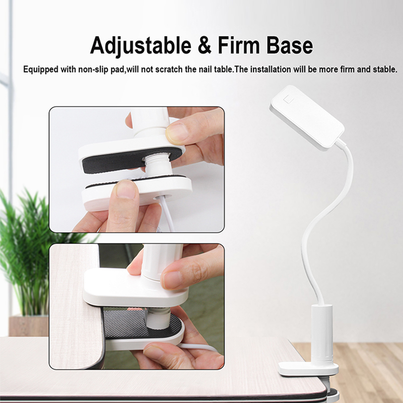 Dual Use Nail Lamp Wih Gooseneck and Clamp, Portable UV LED Nail Light for Curing Acrylic Nails Gel, and Lighting (USB Plug)