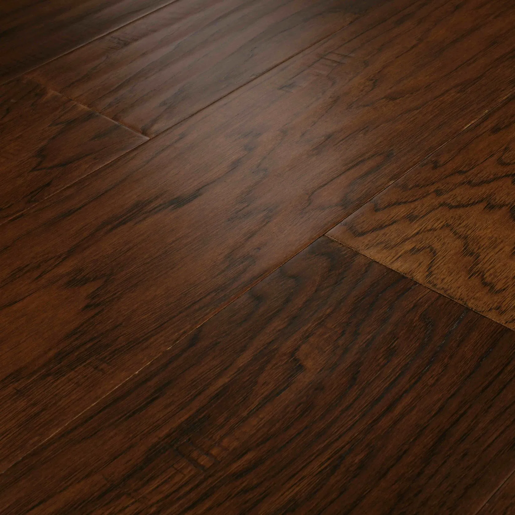 Rotary Cutting Glazed Finish Hickory Timber Engineered Hardwood Flooring