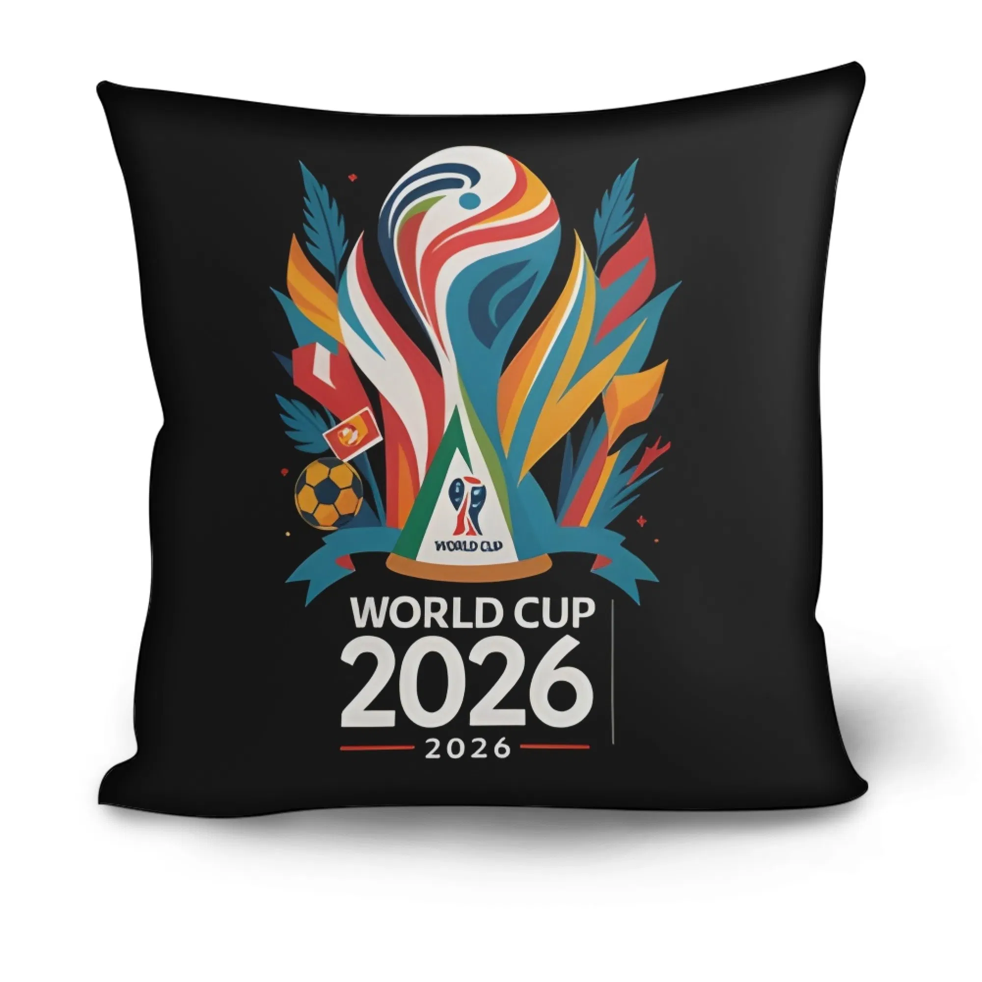 Football Match Commemorative Cushion 2026 World and Cup Colorful Print Throw Pillow