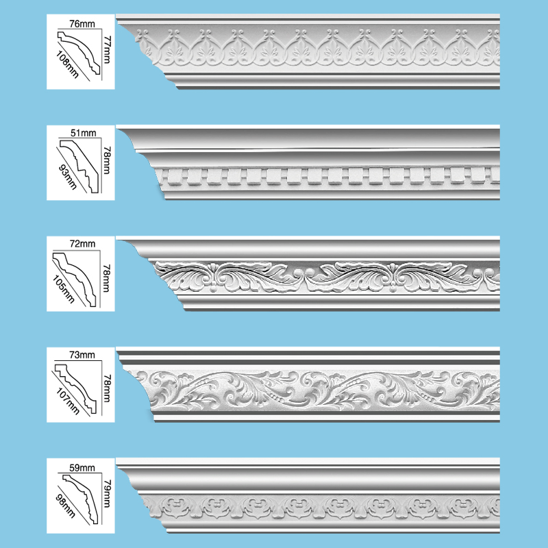 Factory Price Skirting Polyurethane Ceiling Cornice Mold Interior Decorative PU Crown Moulding