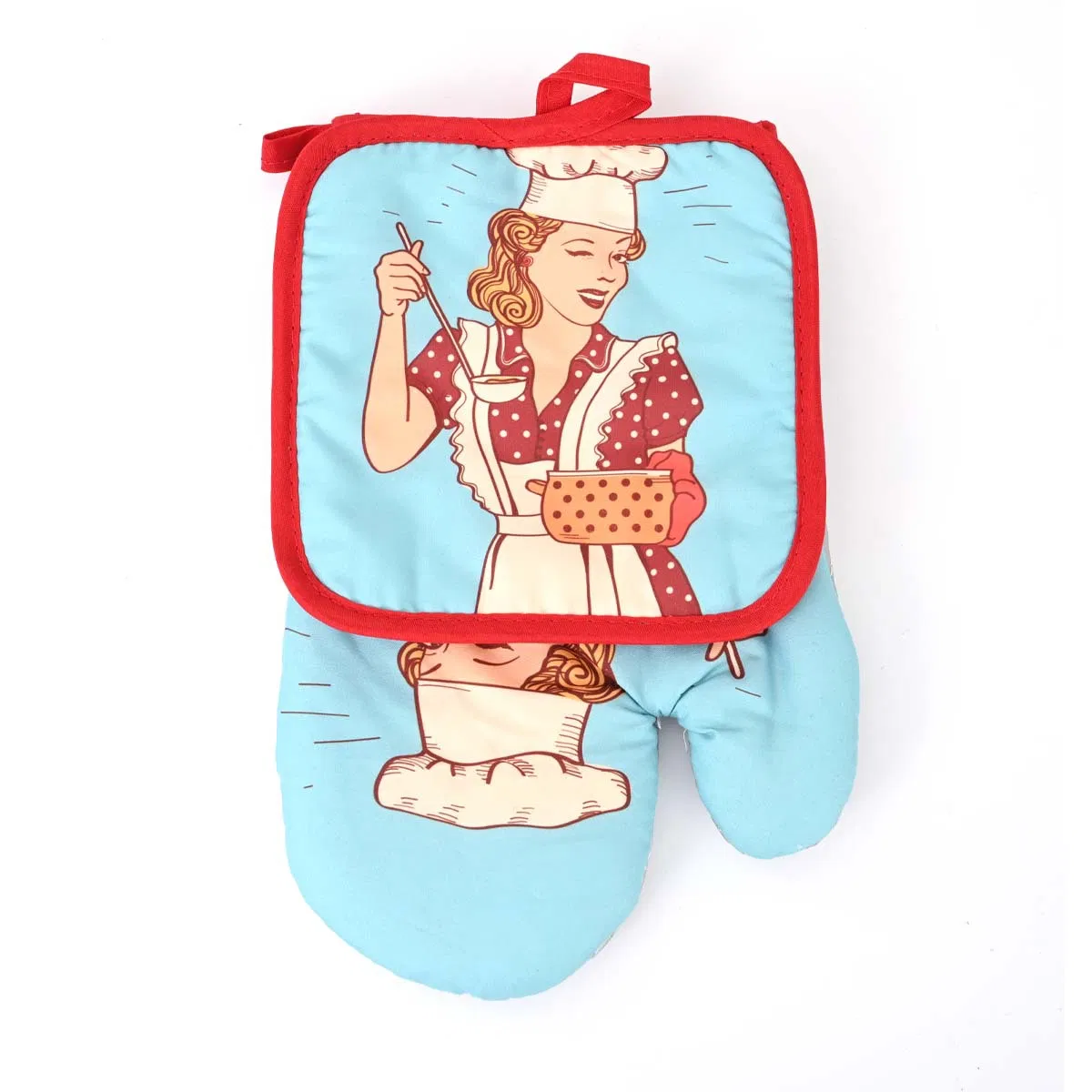 Two-Piece Set of Heat-Insulating Gloves, Microwave Gloves, Oven Gloves and Baking Protective Gloves