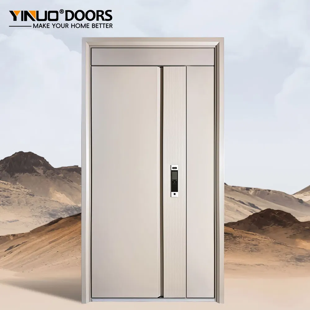 Zinc Alloy Construction Modern Iron Steel Security Door Class a Certified with Biometric Access