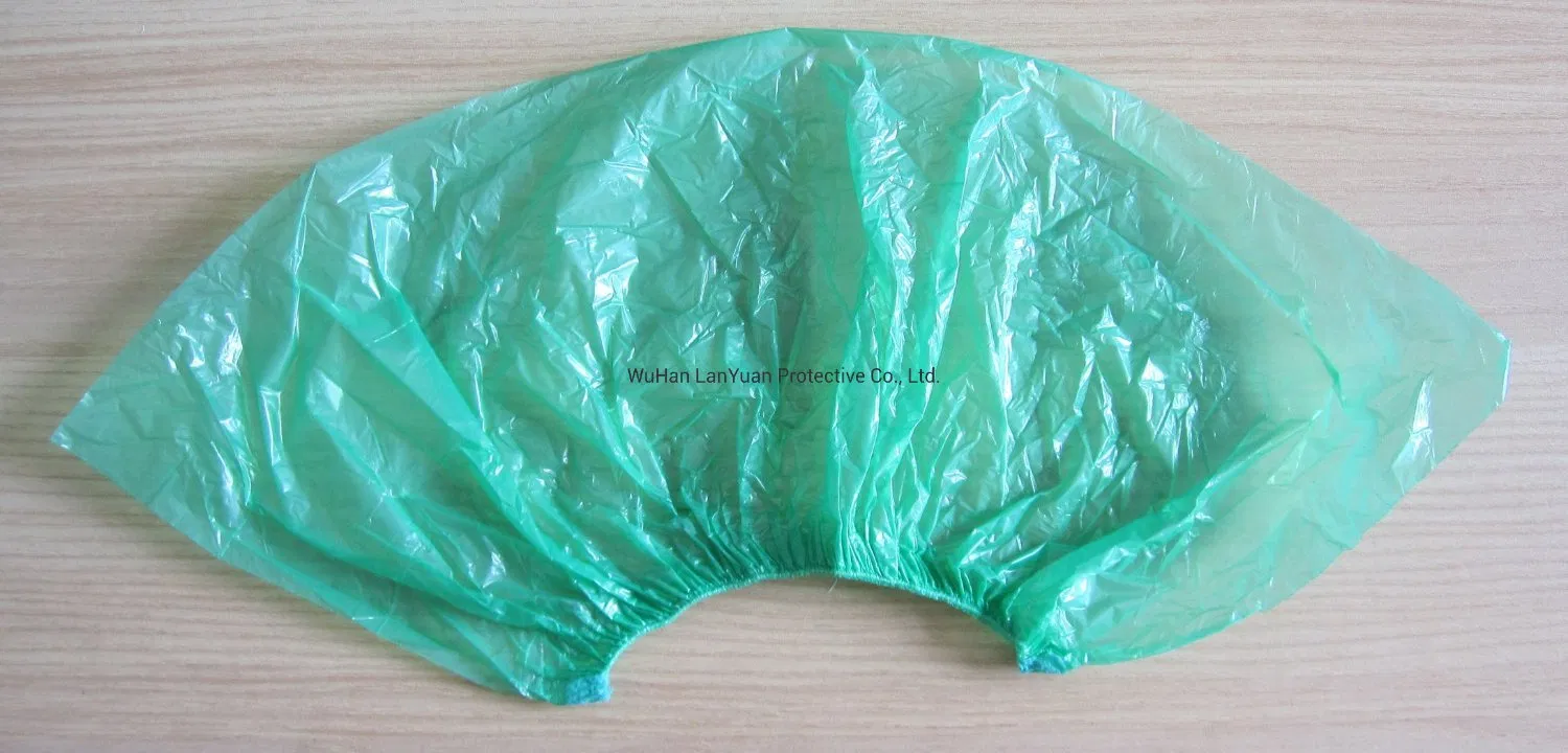 CPE Shoecover Dispenser Disposable PE Plastic Waterproof Shoe Cover with Green Golor