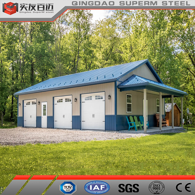 Prefabricated Warehouse Design Prefab Steel Structure Metal Building Kits Car Garage