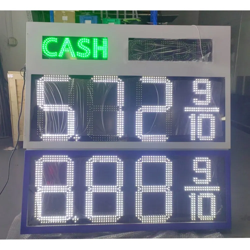 USA 16 Inch 8.889/10 Cash Credit Outdoor Digital Gas Station 7 Segment Number LED Display LED Gas Price Sign Board