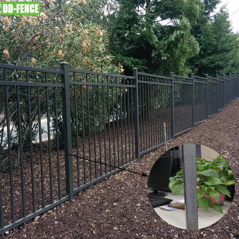 Factory Price Iron Fences Decorative Black Picket Ornamental Fence Wrought Iron Panels Tubular Steel Fence
