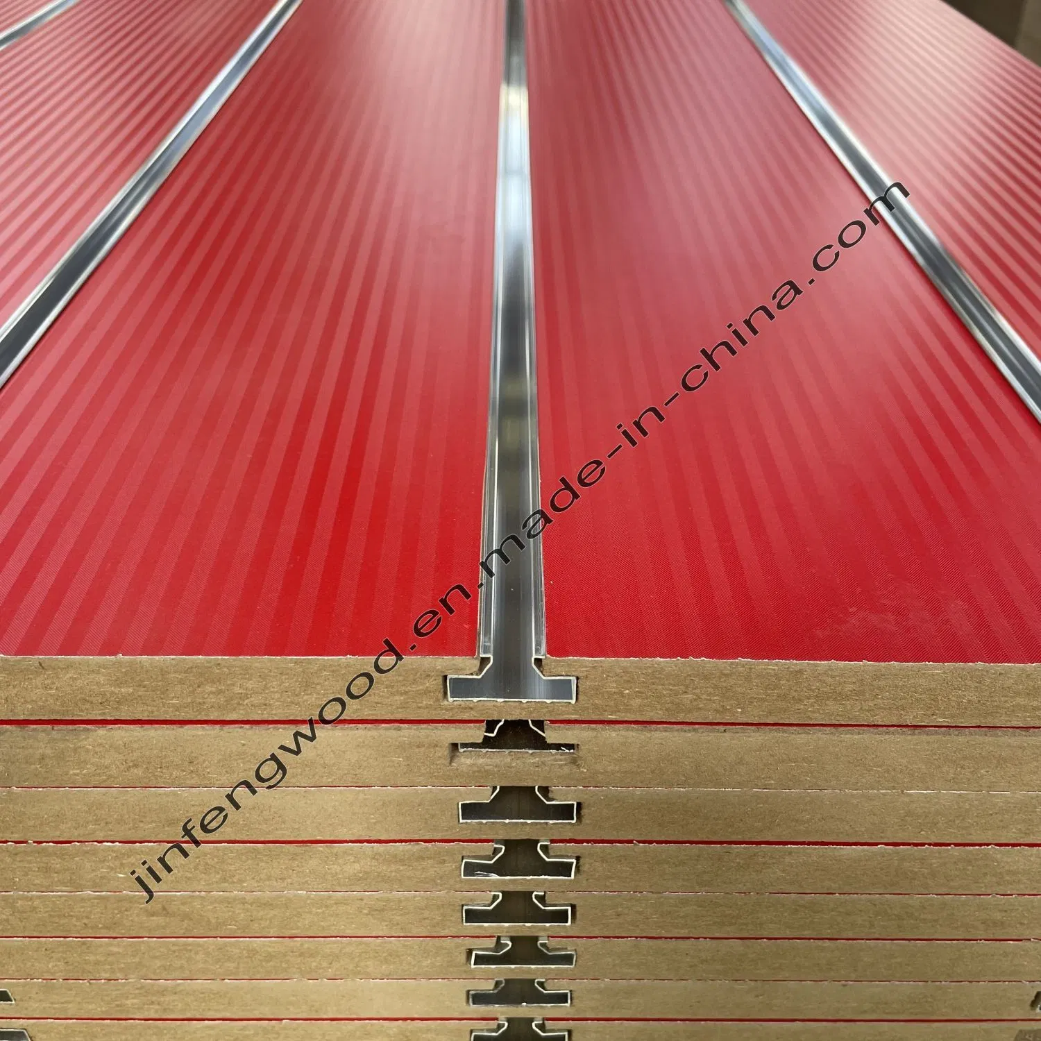 One Side Red Color Slotted Board Slat-Wall Display