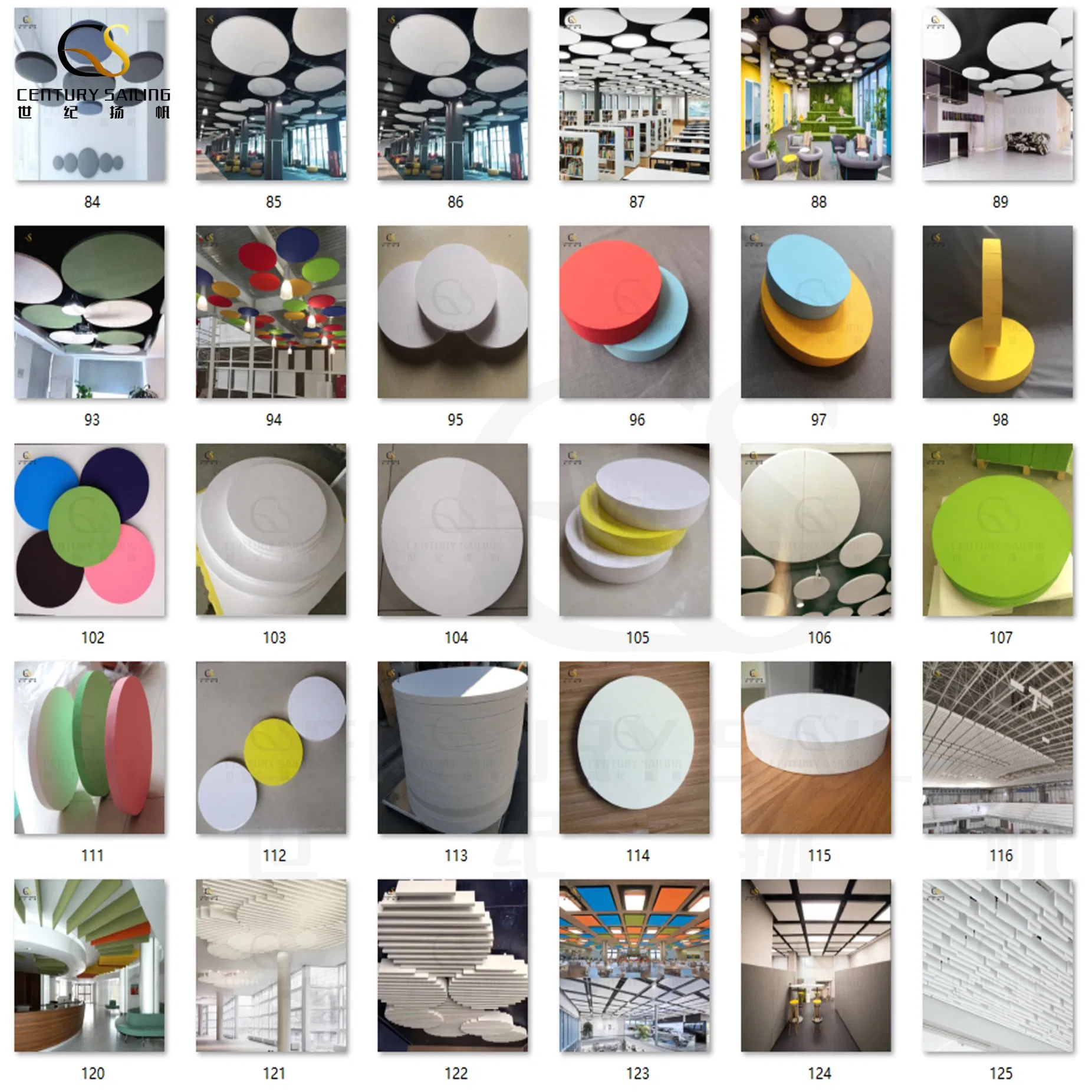 Roundness Glass Wool Acoustic Cloud for Decoration Suspended Ceiling for Hospital