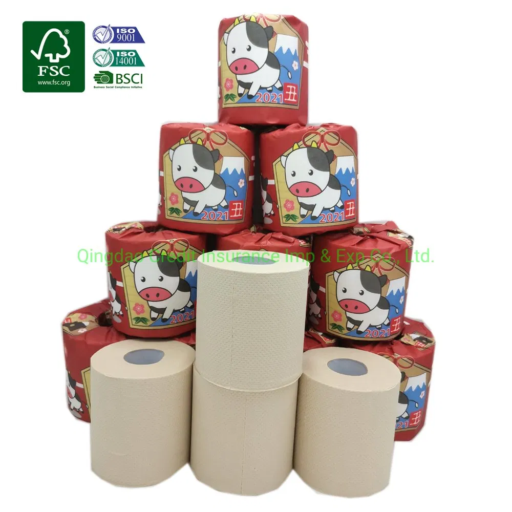 100% Eco-Friendly Excellent Unbleached Natural Color Bamboo Pulp Toilet Paper
