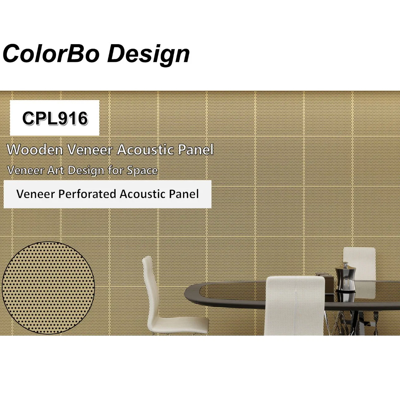 Fireproof Eco-Friendly PET Backing Decorative Perforated Acoustic Panels