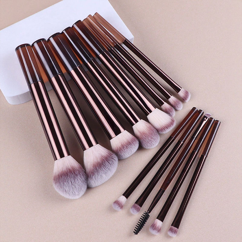 Professional Cruelty Free Synthetic Wooden Handle Foundation Blush Brow Eye Makeup Brush Set