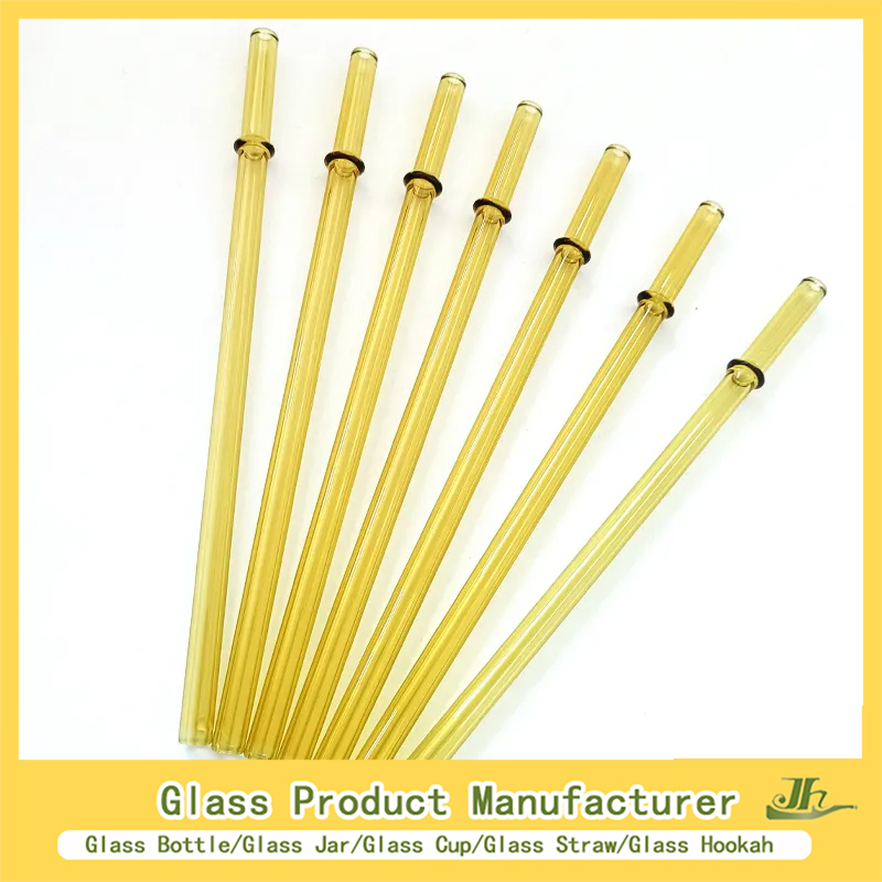 China Customized Transparent/Clear/Colorful Straight/Curved High Borosilicate Lead-Free Reusable/Eco-Friendly Beverage/Juice/Coffee Glass Straw Manufacturer