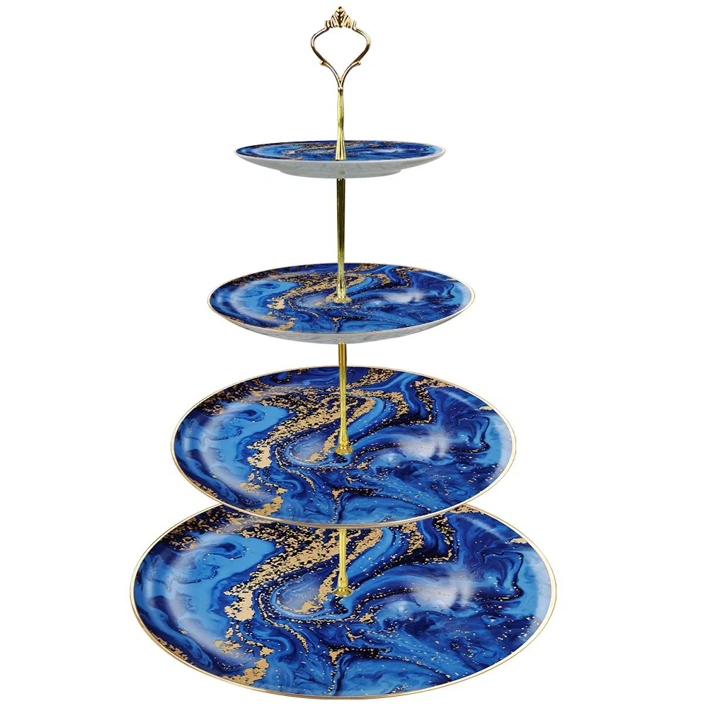 Luxury Ceramics Multi-Layer Cake Snacks Fruit Holder Dessert Plate