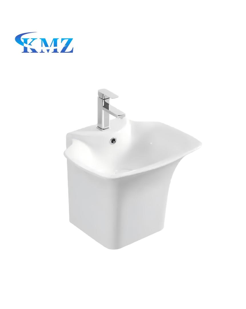 Factory Price White Sink Bathroom Ceramic Basin Rectangular Wall Hung Wash Basin