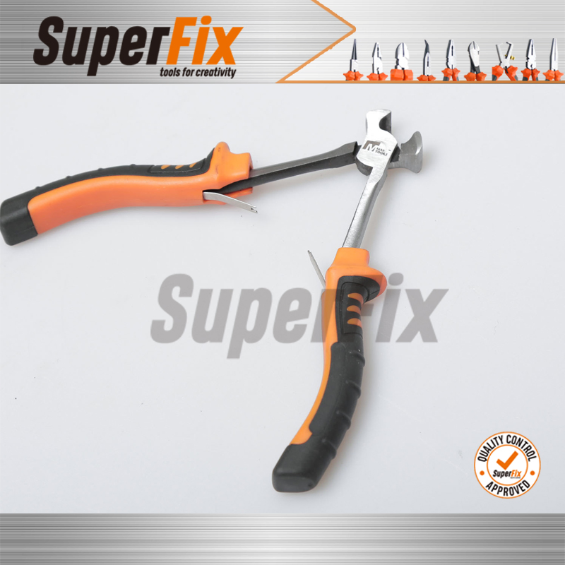 Alicate Professional Plier with PVC Handle, Polish Finish, Carbon Steel, Funcitonal/Cutting/Twisting/Clamping, End Cutting Pliers