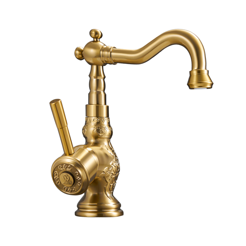 Antique Brass Kitchen Faucet, Copper Antique Kitchen Sink Faucet with 360 Swivel Spout Single Hole Deck Mounted