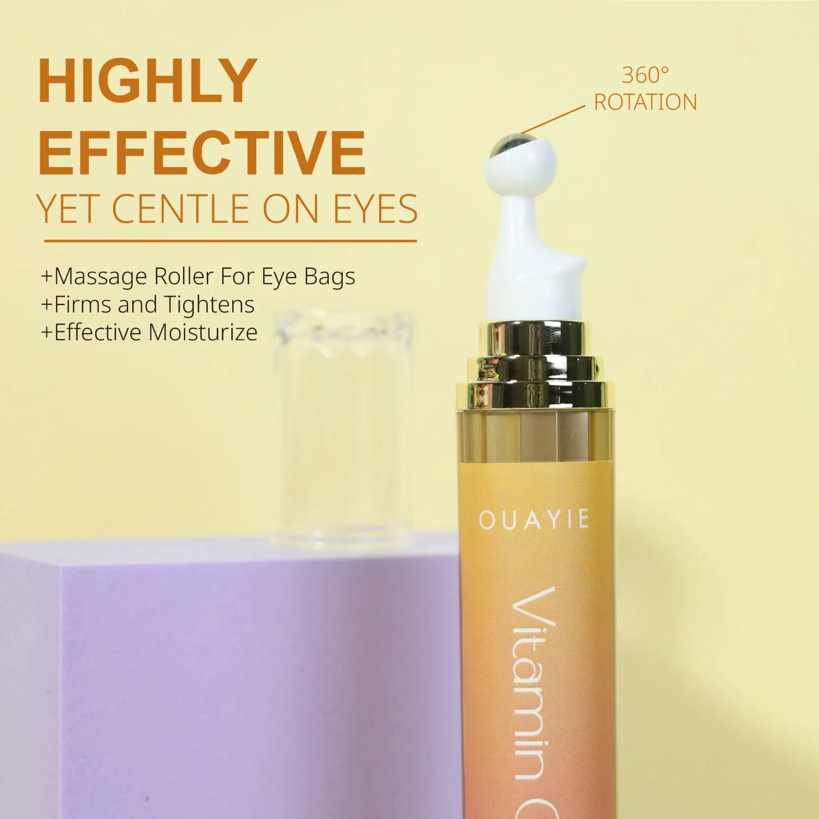 Beauty Cosmetics Skin Care Anti-Aging Moisturize Massage Roller Vitamin C Eye Cream