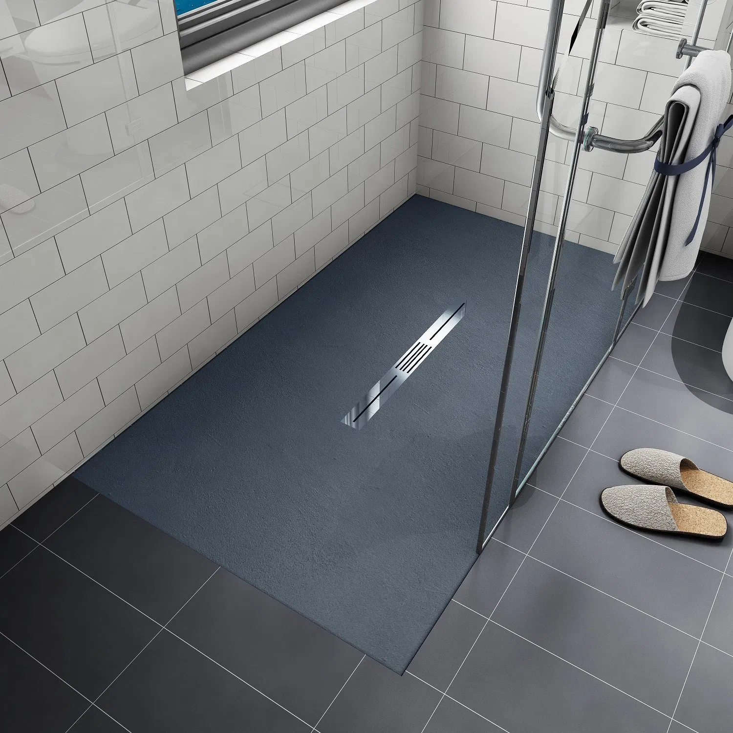 Black Color Bathroom Anti Slip SMC Shower Tray