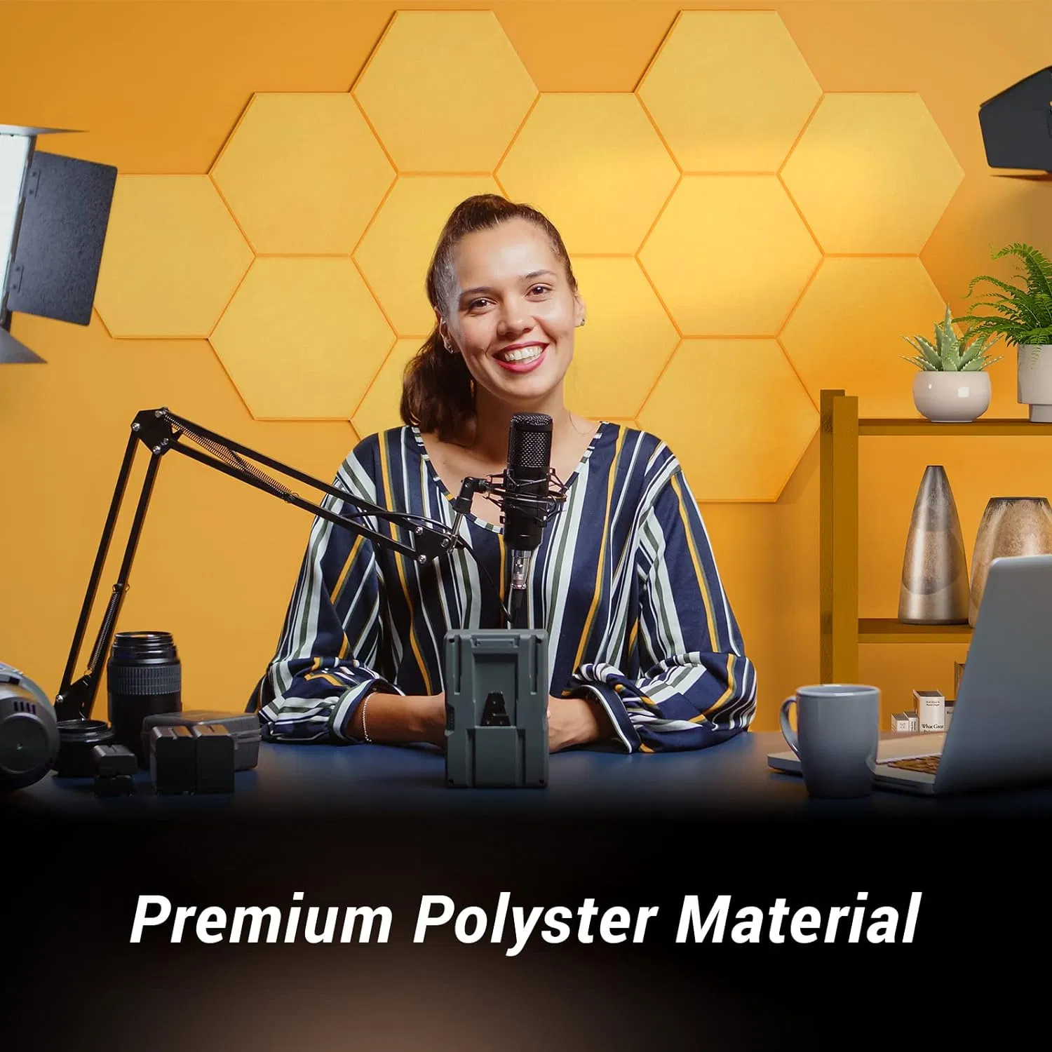 Adhesive Polyester Fiber Sheet Acoustic Panel Baffle Wall Tiles