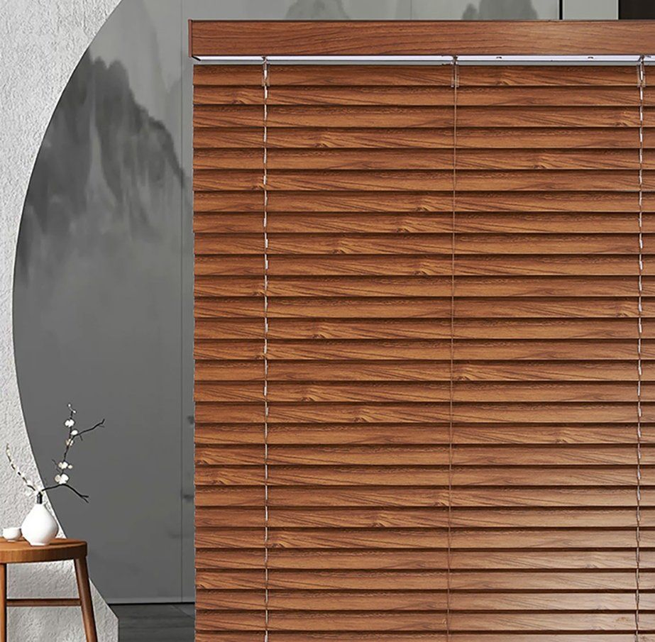 New Chinese Style Shade Solid Wooden Blinds Cordless Venetian Mini Blinds