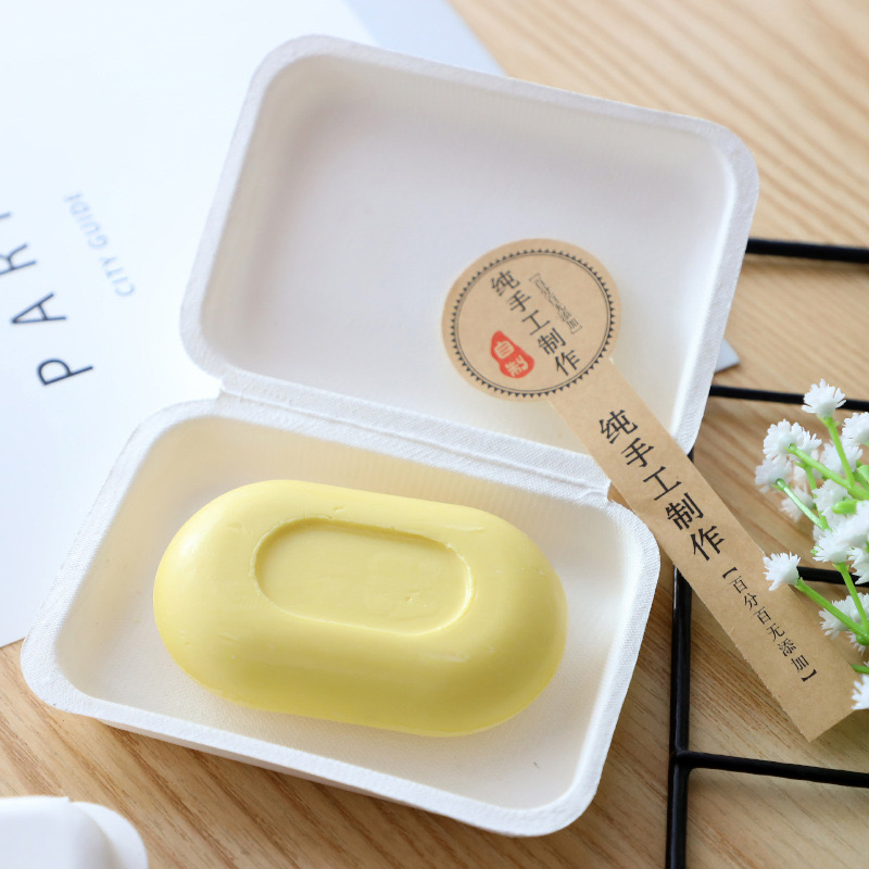 Customized Eco-Friendly Packaging Box Degradable Pulp Bagasse Packaging Soap Box