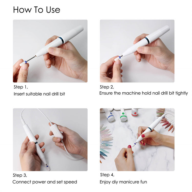 Low Noise 20000rpm Electric Nail Art Drill Machine with Strong Motor for Beauty