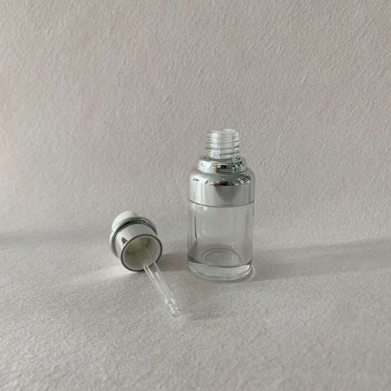 Glass Cosmetic Perfume Essential Oil Dropper Bottle with Plastic Press Cap