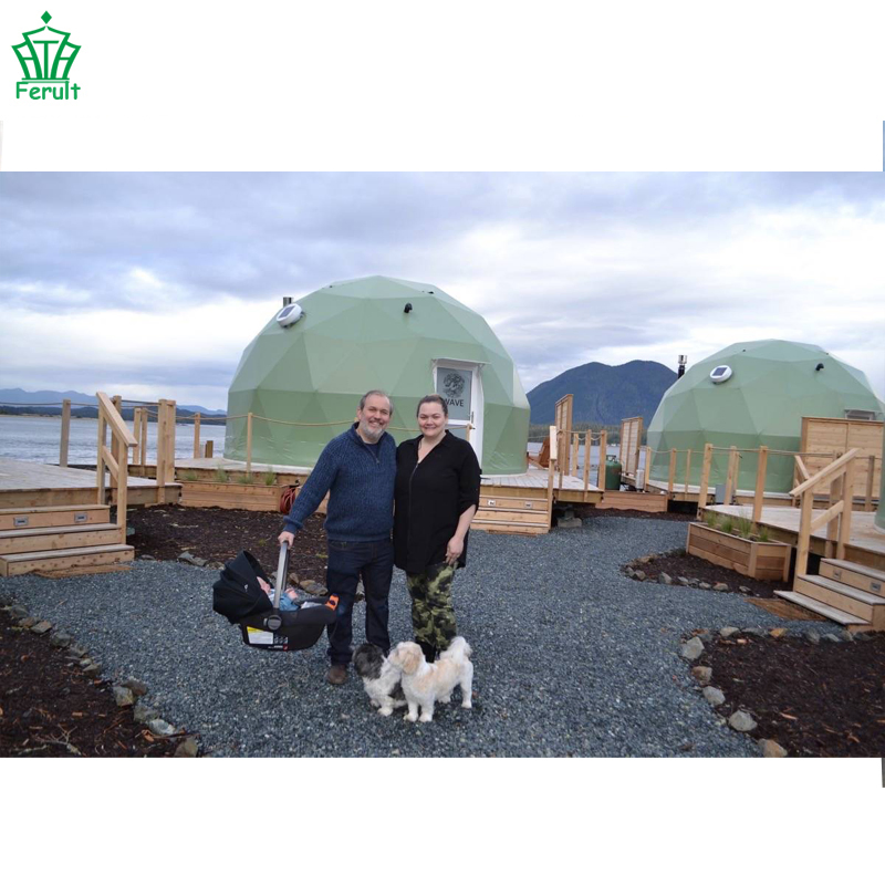 Winter Outdoor Luxury Igloo Geodesic Glamping Clear Camping Steel Dome House Tent with Fireplace Insulation