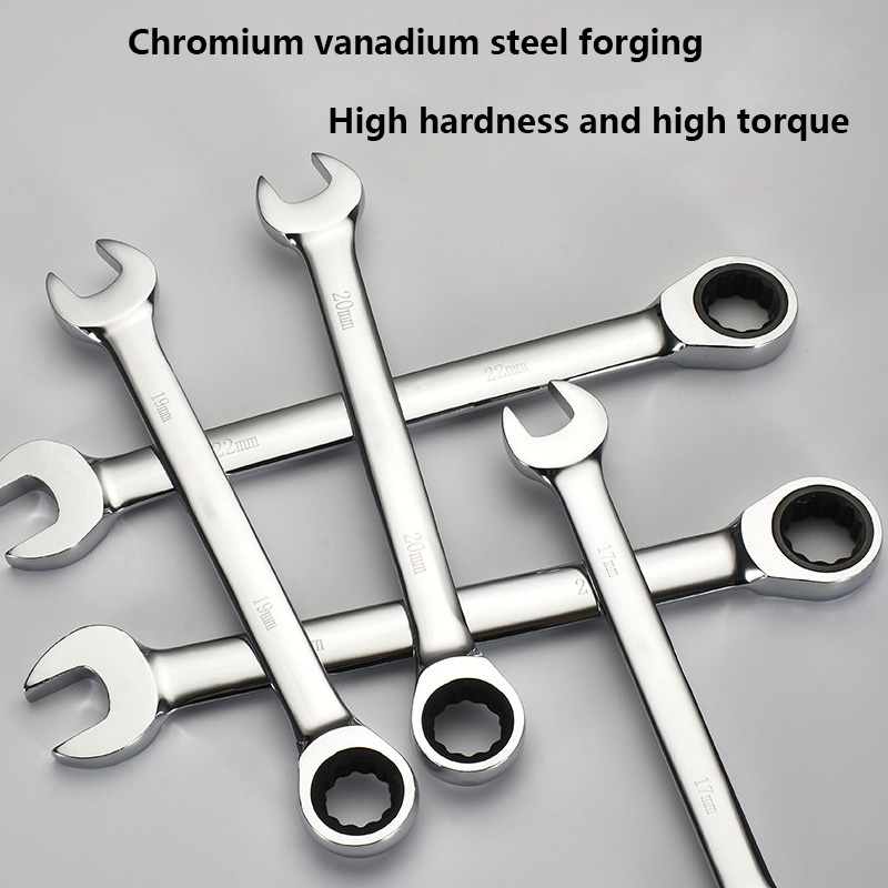 Рожковый ключ-трещотка 6-32 мм с двойным назначением