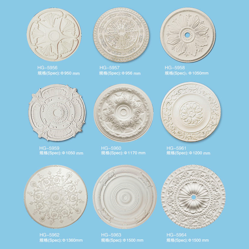 PU Ceiling Rose High Density Polyurethane Ceiling Medallion Moulding Interior Ceiling Tiles