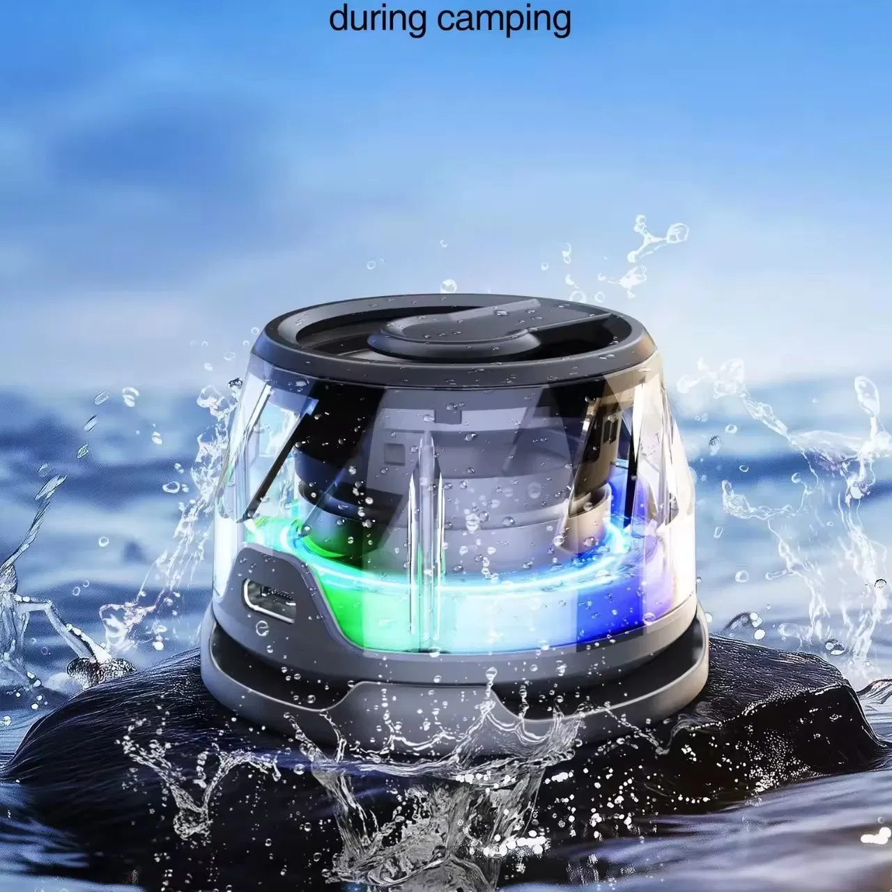 RGB Magnetic Bluetooth Speaker 3-in-1 Portable Wireless Mini Speaker with USB-C Charging Ambient Light & Phone Holder