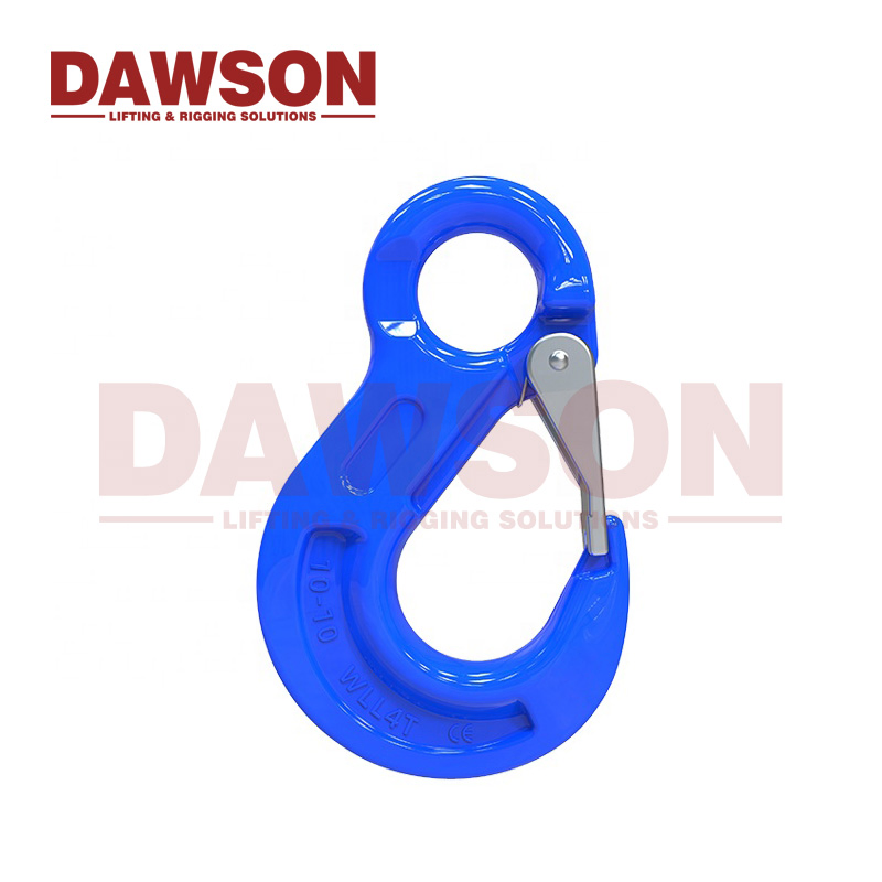 Dawson G100 Drop Forged Eye Sling Hook with Latch for Lifting Chain Hoist Equipment