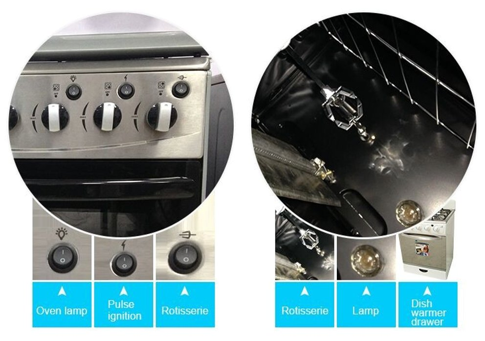 High-Performance Freestanding Even-Heating Electric Oven with Adjustable Back Control Hotplate