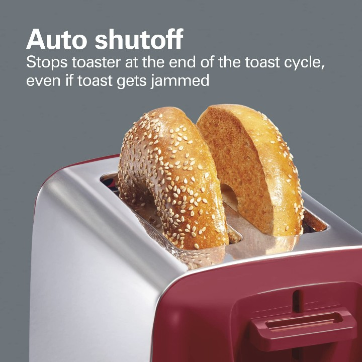 Durable Red Toast Boost Cancel Button Extra Wide Slots 2 Slice Toaster