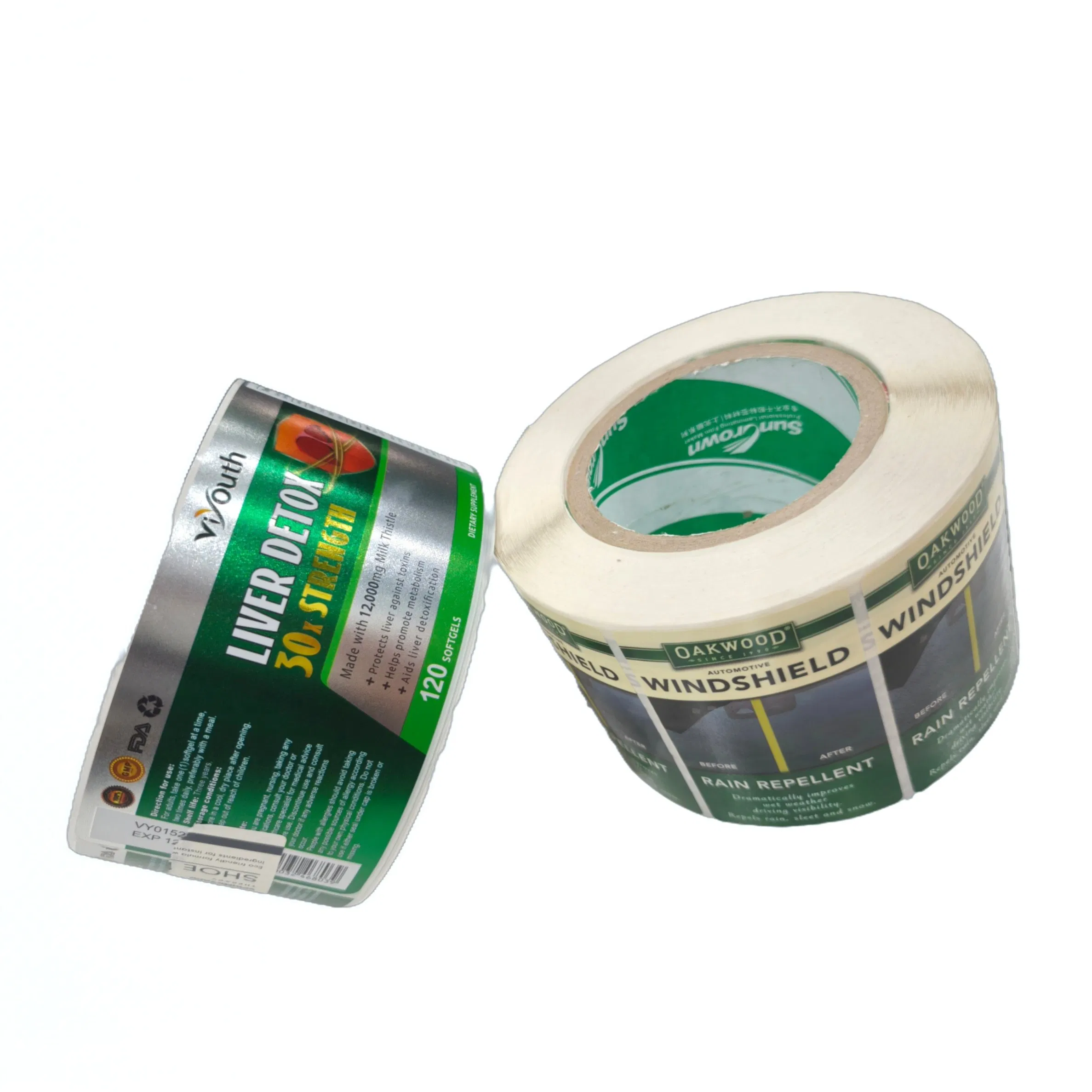 Roll Self Adhesive Label with Clear Varnishing Hot Stamping Technology Irregular Die-Cutting