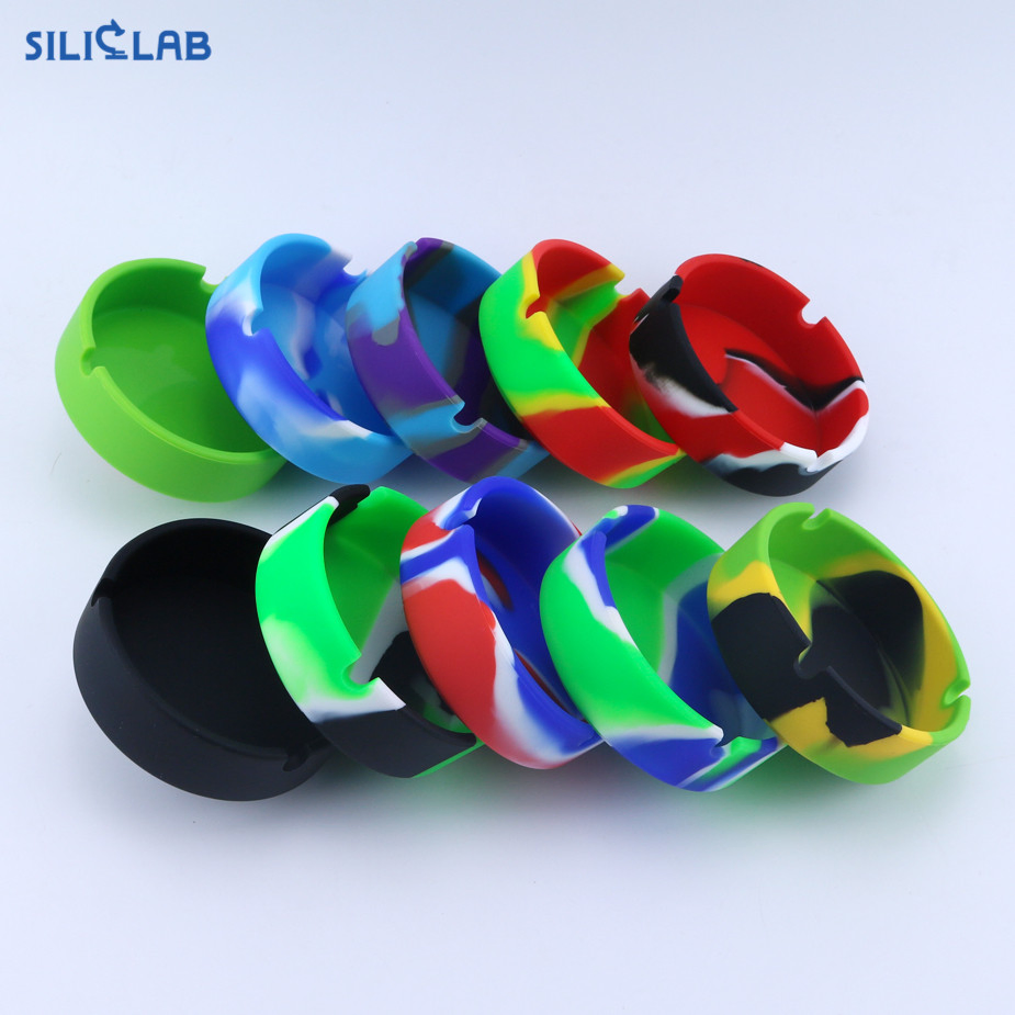 Siliclab Brand Ashtray Custom Logo Round Silicone Ashtray Smoking Tobacco Cigarette Accessories