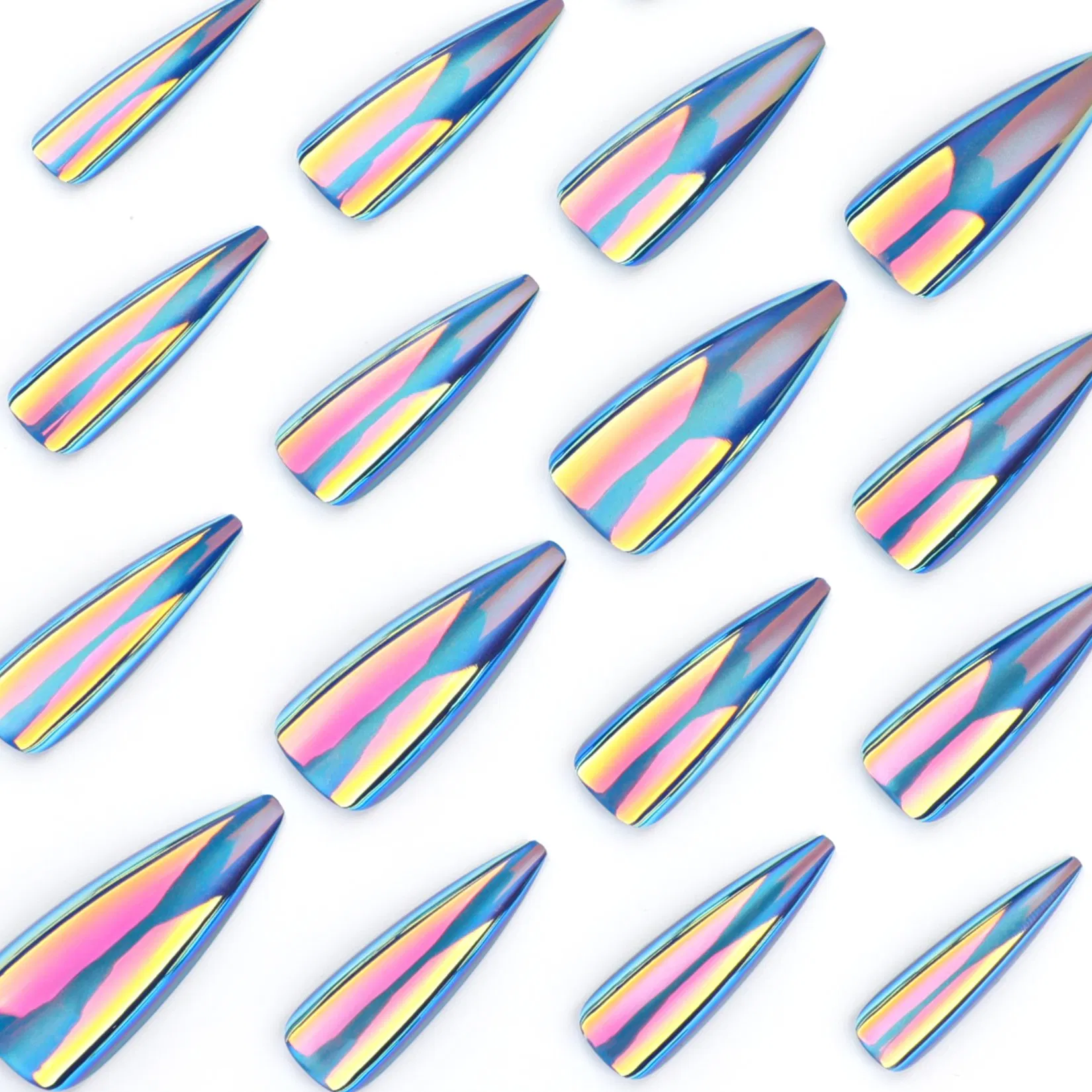 Electroplated False Nails Art Fancy Laser Super Long Fake Nails