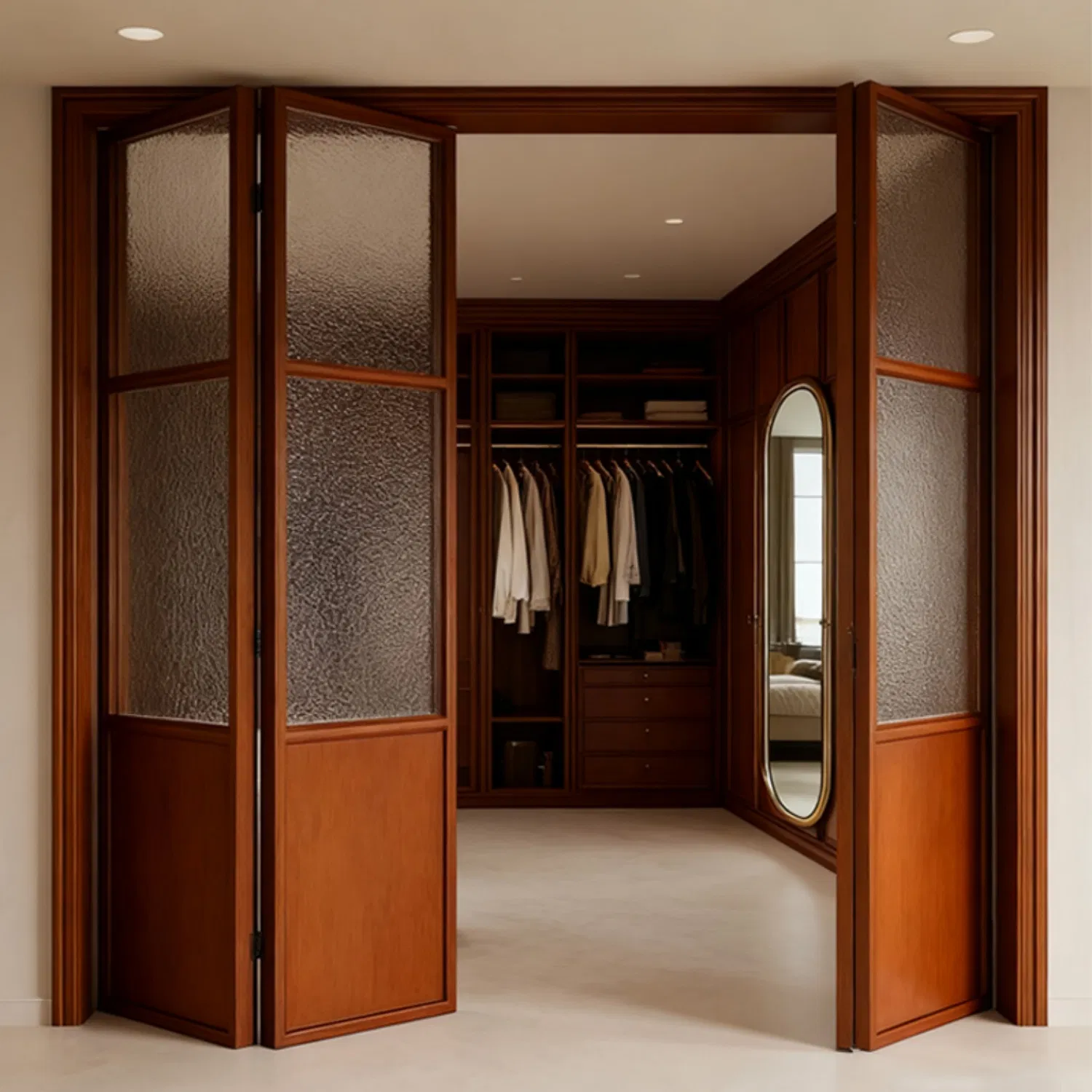 Factory Custom Sliding Without Glass Security Interior Wood Patio Doors PVC Folding Door OEM