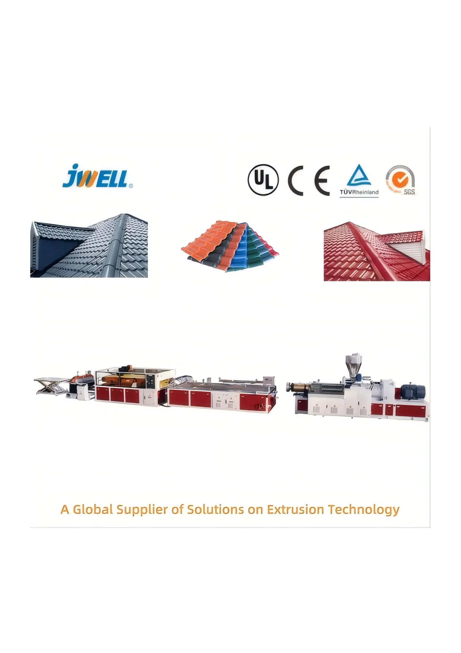 Jwell Single Multilayer Composite Plastic Roof Tiles Production Line