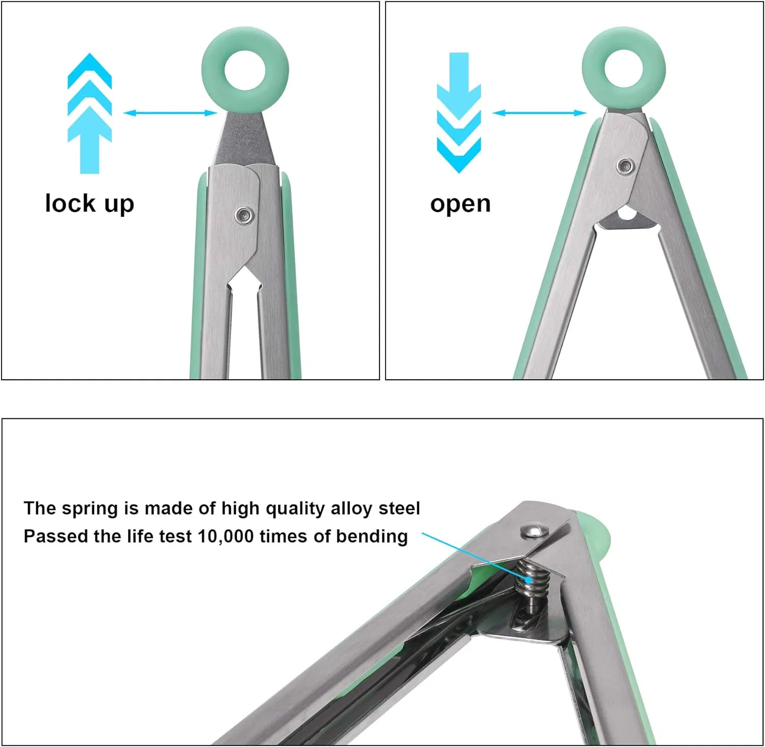 Heat Resistant Cooking Tong Stainless Steel and BPA Free
