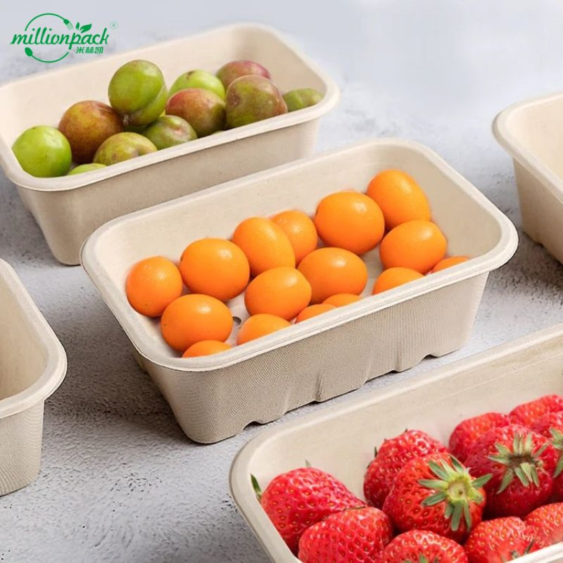 Biodegradable Wedding-Reception Box Grease-Resistant Square Bowl for Buffets