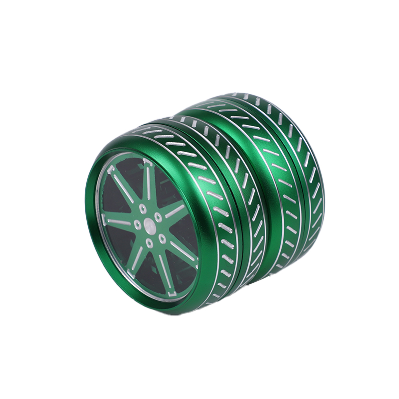 Newest Dry Herb Tobacco Smoking 60mm 4 Piece Creative Car Tires Shaped Manual Herb Grinder