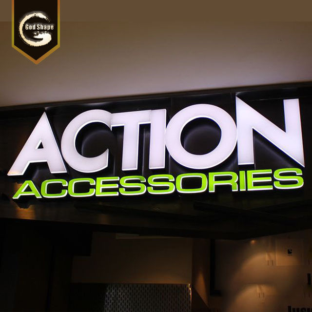 Custom Glowing Acrylic Wall Letters Sign Backlit Channel Letter Sign