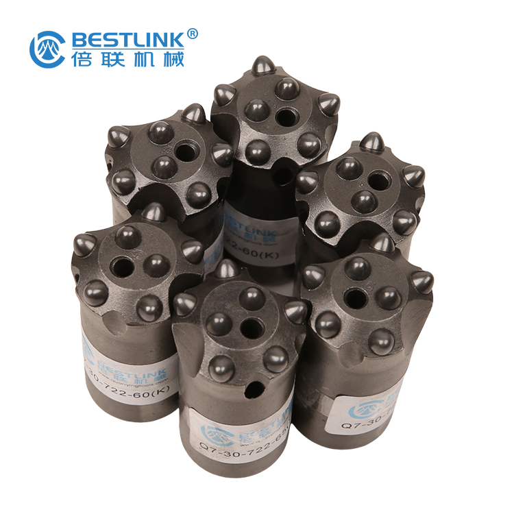 7 Degree Taper Rock Drill Small Hole Top Hammer Drifter Drilling Crown Button Bit with Copper Bush Sheet