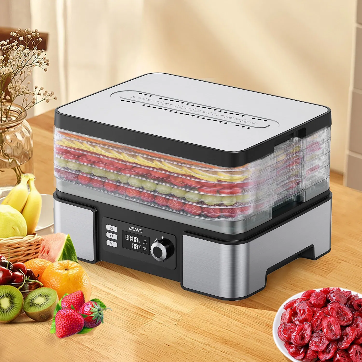 Home 24 Hour Timer Temperature Setting Machine Electric Fruit Food Dehydrator
