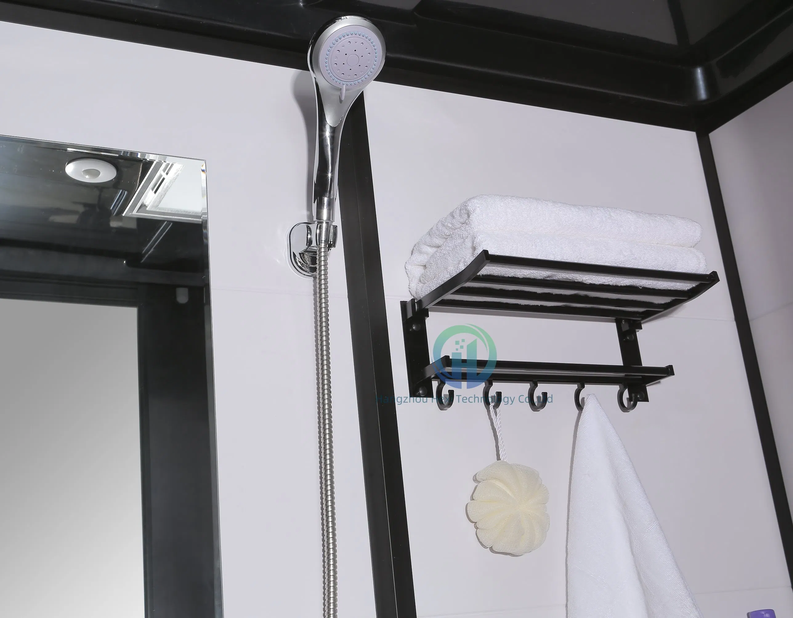 Stylish Black Prefab Bathroom with Toilet for Shower