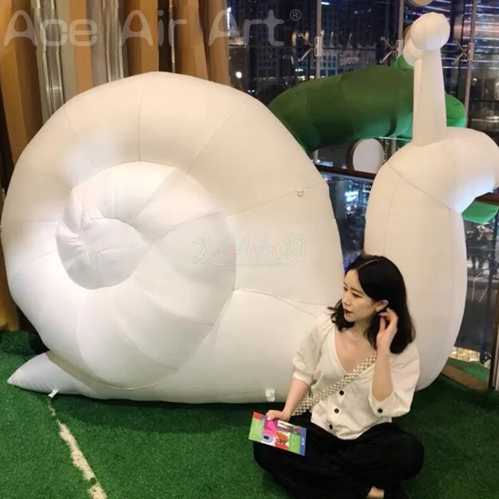 LED Lighting Ground Inflatable Snail Model Inflatable Animal Balloon for Party Event Decoration Large Colorful