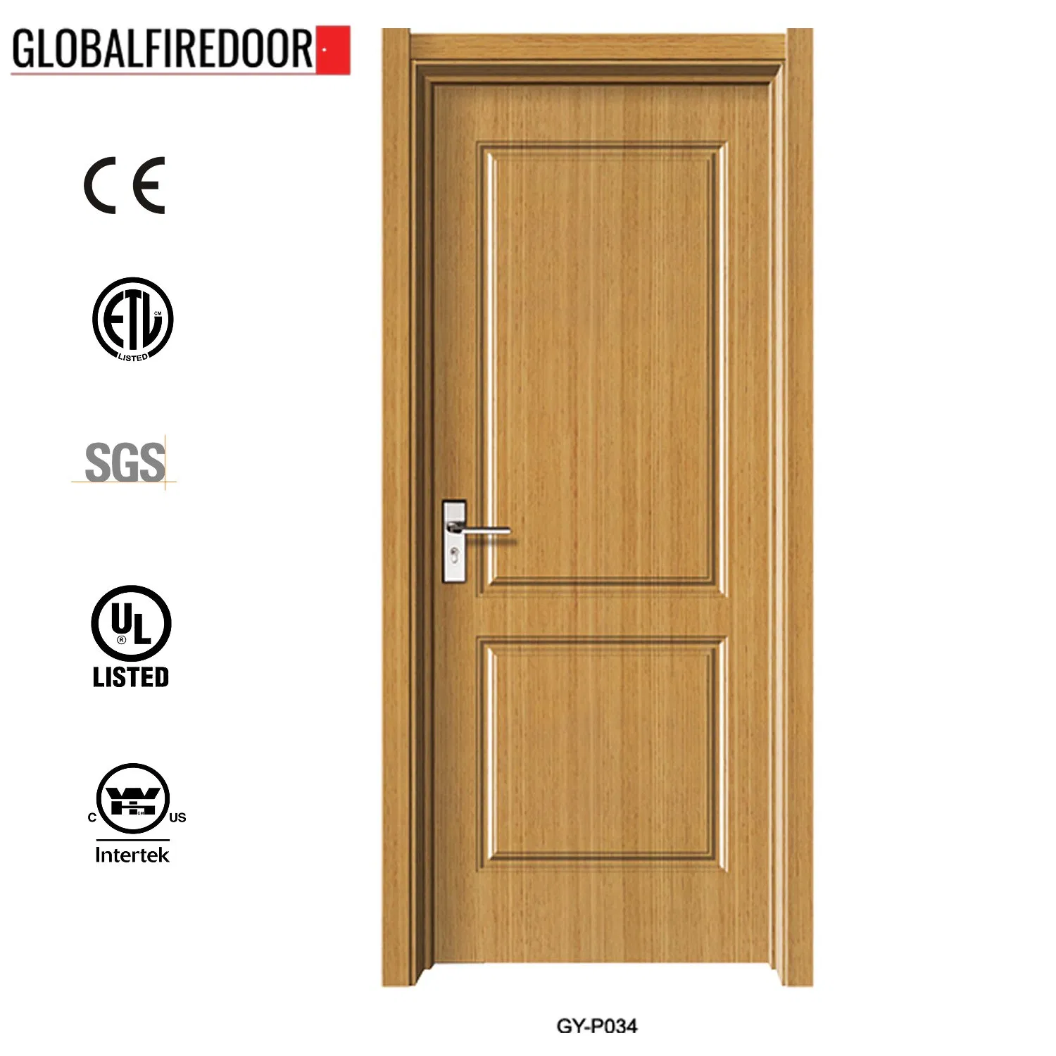 UL Listed 90 Min Wood Door for Hotel School and Hopstital