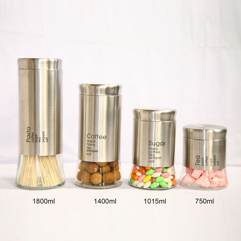 4 Pieces Kitchen Food Storage Canister, OEM Available